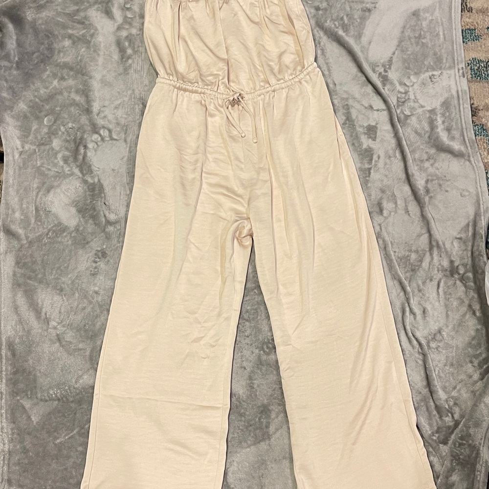 Express Ivory Drawstring Jumpsuit - image 1